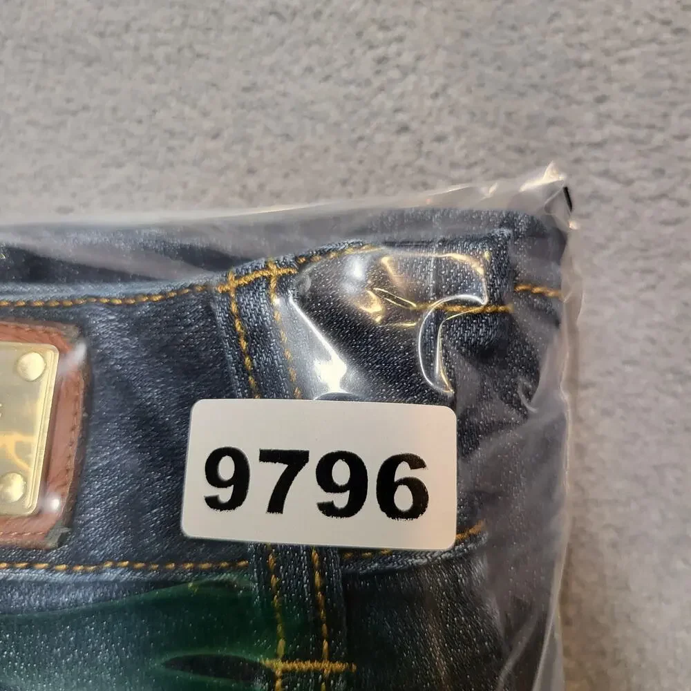 Michael Kors Jeans Womens 8 Blue Straight Leg Distressed Denim Stretch